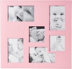 Pioneer Photo Albums Kolaj Çerçevesi Kabartmalı inç Bebek inç Dikişli Suni Deri Kılıf Bellek Defteri, Bebek Pembesi,