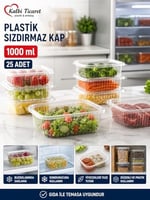 Plastik Saklama Kabı 1000 gr 25 Adet Plastik Kapaklı Kase Sızdırmaz Kap Şeffaf Kullan At Kase
