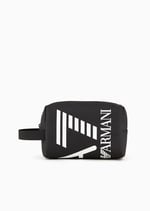 Pochette beauty case train uomo Emporio Armani EA7 siyah/beyaz logo UBS23EA01 245076 3R910 Piccola, Siyah, piccola