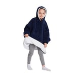 POFFY Çocuk Oversize Giyilebilir Battaniye TEK BEDEN ÇOK RAHAT 11 Yaş Altı Unisex Hoodie Peluş Kapüşonlu Sweatshirt