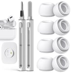 Pohgelan AirPods Pro 2./1. Nesil Yedek Kulak Uçları, Gürültü Azaltma Deliği ve Dahili Toz Koruma Ekranı, Temizleyici kitli USB-C Şarj Kutusu için -3 Boyut (S/M/L) -Beyaz