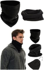 Polar Termal Boyunluk ve Bere, Çift Fonksiyonlu, Klipsli, Siyah, Unisex Polar Termal Boyunluk Ve Bere
