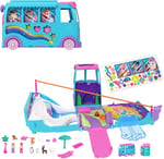 POLLY POCKET™ KARAVAN MACERASI™ Polly Pocket Karavan Macerası oyun seti, mikro bebekler, dönüştürülebilir karavan, evcil hayvanlar ve oyuncak araba JCC22