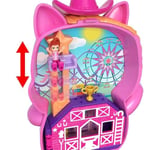 Polly Pocket Midilliyle Rodeo Heyecanı Mikro Oyun Seti, 4Y+, JCR39 | Taşınabilir seyahat oyuncağı, 1 mikro bebek, at, yem ve moda aksesuarı, JCR39