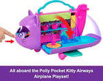 POLLY POCKET™ MİNİK KEDİ HAVA YOLLARI™ Oyun Seti Polly Pocket Adventures in Rio Uçak Oyun Seti, 2 mikro bebek ve evcil hayvan, aksesuarlar, seyahat oyuncağı uçak HWP19 | 2 Mikro Bebek ve Evcil Hayvan 