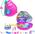 POLLY POCKET™ Tembel Hayvan Ailesi 2'si 1 Arada Kompakt Çanta Polly Pocket™ bebekler ve oyun seti, seyahat oyuncakları, Tembel Hayvan Ailesi 2'si 1 Arada Kompakt Çanta HRD40