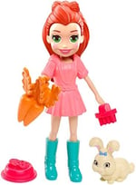 Polly Pocket ve Hayvan Dostu Oyun Seti, Hoptastic Lila Bebek, Hayvanı ve Aksesuarları GDM11