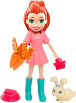 Polly Pocket ve Hayvan Dostu Oyun Seti, Hoptastic Lila Bebek, Hayvanı ve Aksesuarları GDM11