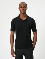 Polo Neck Thin Knit T-Shirt