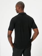Polo Neck Thin Knit T-Shirt