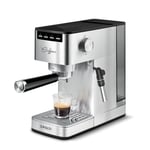 Polti Coffea P10S Manuel Espresso ve Cappuccino Kahve Makinesi, Öğütülmüş Kahve ve E.S.E ile Uyumlu, 44 mm Kapsüller, Süt Asansörü için Buharlı Süt, Çıkarılabilir 1,3 L Tank, Gümüş