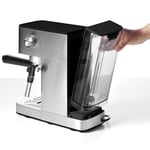 Polti Coffea P10S Manuel Espresso ve Cappuccino Kahve Makinesi, Öğütülmüş Kahve ve E.S.E ile Uyumlu, 44 mm Kapsüller, Süt Asansörü için Buharlı Süt, Çıkarılabilir 1,3 L Tank, Gümüş