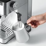 Polti Coffea P10S Manuel Espresso ve Cappuccino Kahve Makinesi, Öğütülmüş Kahve ve E.S.E ile Uyumlu, 44 mm Kapsüller, Süt Asansörü için Buharlı Süt, Çıkarılabilir 1,3 L Tank, Gümüş