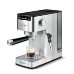 Polti Coffea P10S Manuel Espresso ve Cappuccino Kahve Makinesi, Öğütülmüş Kahve ve E.S.E ile Uyumlu, 44 mm Kapsüller, Süt Asansörü için Buharlı Süt, Çıkarılabilir 1,3 L Tank, Gümüş