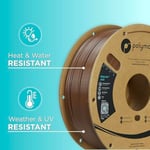 Polymaker ASA Filament 1,75 mm Ordu Kahverengi, 1kg ASA 3D Yazıcı Filamenti, Isıya ve Hava Koşullarına Dayanıklı - ASA 3D Filament Dış Mekan Fonksiyonel Parçaları Basmak için Mükemmel, Boyutsal