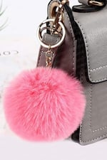 Ponpon Tüylü Peluş Yumuşak Anahtarlık, Dekoratif Aksesuar, 14 cm, Karışık Renkler