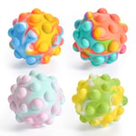 Pop It Ball, Paskalya Sepeti Doldurucular 3D Gıda Sınıfı Silikon, 3 Yaş Üzeri Çocuklar Yetişkinler için Anti-Anksiyete Sıkma Duyusal Oyuncak (4 Paket)