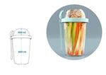 poppard young & smart Capsule 450 ML + 100 ML Kaşıklı Yoğurt Kabı (Lacivert)
