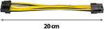 POPPSTAR CPU Kablosu 8 Pin - 8 (6+2) +4 Pin (Uzunluk 20 cm) Güç Kaynağı Uzatma Kablosu ATX 12V / EPS 12V