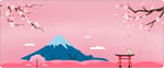Porge Gamer Mouse Pad 90x40 Mouse Pad XXL Büyük Pembe Oyuncu Mousepad (Pembe Fuji, 90x40 cm 3mm kalınlık) - Seçenekler: 70x30 cm, 80x30 cm, 90x40 cm