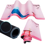 Porge Gamer Mouse Pad 90x40 Mouse Pad XXL Büyük Pembe Oyuncu Mousepad (Pembe Fuji, 90x40 cm 3mm kalınlık) - Seçenekler: 70x30 cm, 80x30 cm, 90x40 cm