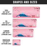 Porge Gamer Mouse Pad 90x40 Mouse Pad XXL Büyük Pembe Oyuncu Mousepad (Pembe Fuji, 90x40 cm 3mm kalınlık) - Seçenekler: 70x30 cm, 80x30 cm, 90x40 cm