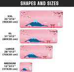 Porge Gamer Mouse Pad 90x40 Mouse Pad XXL Büyük Pembe Oyuncu Mousepad (Pembe Fuji, 90x40 cm 3mm kalınlık) - Seçenekler: 70x30 cm, 80x30 cm, 90x40 cm