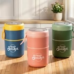 Porsima 66720 Yemek Termosu Çelik Yemek Termosu Lunch Box Taşınabilir Yemek Kabı Termos 710ML - Sarı