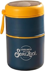 Porsima 66720 Yemek Termosu Çelik Yemek Termosu Lunch Box Taşınabilir Yemek Kabı Termos 710ML - Sarı
