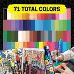 Posca uni-ball 186516 - Marker kalem, ince yuvarlak uçlu, 16'lı set, temel renkler