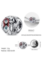 POSEİDONS JEWELLERY (544) Noel Gecesi Kâbusu Charm 925 Ayar Gümüş Gümüş Tek Ebat