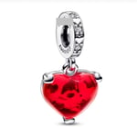 POSEİDONS JEWELLERY (683) & Minnie Mouse Öpücük Kırmızı Murano Cam Sallantılı Charm Kırmızı Tek Ebat