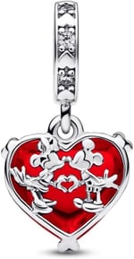 POSEİDONS JEWELLERY (683) & Minnie Mouse Öpücük Kırmızı Murano Cam Sallantılı Charm Kırmızı Tek Ebat