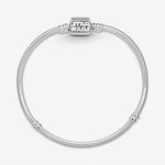 POSEİDONS JEWELLERY (728) Moments Kıvrımlı Zincirli Klipsli Gümüş Bileklik Standart 20