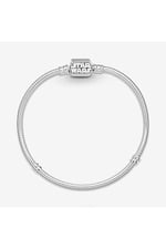 POSEİDONS JEWELLERY (728) Moments Kıvrımlı Zincirli Klipsli Gümüş Bileklik Standart 20