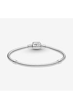 POSEİDONS JEWELLERY (728) Moments Kıvrımlı Zincirli Klipsli Gümüş Bileklik Standart 20