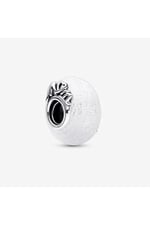 POSEİDONS JEWELLERY (77) Işıltılı Beyaz Murano Cam Mum&Love Charm beyaz Tek Ebat