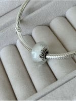 POSEİDONS JEWELLERY (77) Işıltılı Beyaz Murano Cam Mum&Love Charm beyaz Tek Ebat