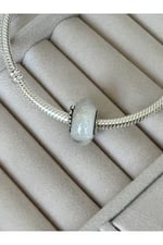 POSEİDONS JEWELLERY (77) Işıltılı Beyaz Murano Cam Mum&Love Charm beyaz Tek Ebat