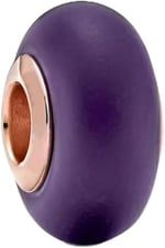 POSEİDONS JEWELLERY 925 Ayar Mat Mor Murano Cam Charm-1