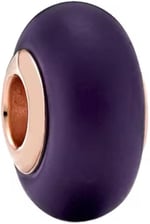 POSEİDONS JEWELLERY 925 Ayar Mat Mor Murano Cam Charm-1
