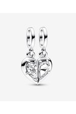 POSEİDONS JEWELLERY Ayrılabilir Anne ve Kız Sallantılı Charm Gümüş Tek Ebat