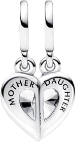 POSEİDONS JEWELLERY Ayrılabilir Anne ve Kız Sallantılı Charm Gümüş Tek Ebat