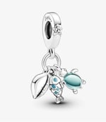 POSEİDONS JEWELLERY Balık, Deniz Kaplumbağası ve Deniz Kabuğu Üçlü Sallantılı Charm Mavi Tek Ebat