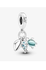 POSEİDONS JEWELLERY Balık, Deniz Kaplumbağası ve Deniz Kabuğu Üçlü Sallantılı Charm Mavi Tek Ebat