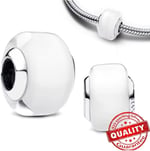 POSEİDONS JEWELLERY Beyaz Murano Cam Charm 925 Ayar Beyaz Tek Ebat