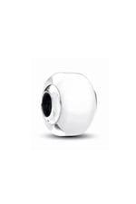 POSEİDONS JEWELLERY Beyaz Murano Cam Charm 925 Ayar Beyaz Tek Ebat