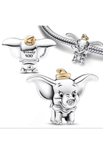 POSEİDONS JEWELLERY Disney 100. Yıla Özel Tasarım Dumbo Charm Gold gümüş Tek Ebat