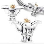 POSEİDONS JEWELLERY Disney 100. Yıla Özel Tasarım Dumbo Charm Gold gümüş Tek Ebat