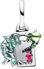 POSEİDONS JEWELLERY Disney Pixar Sevimli Canavarlar Kapı Sallantılı Charm Gümüş Mavi Tek Ebat